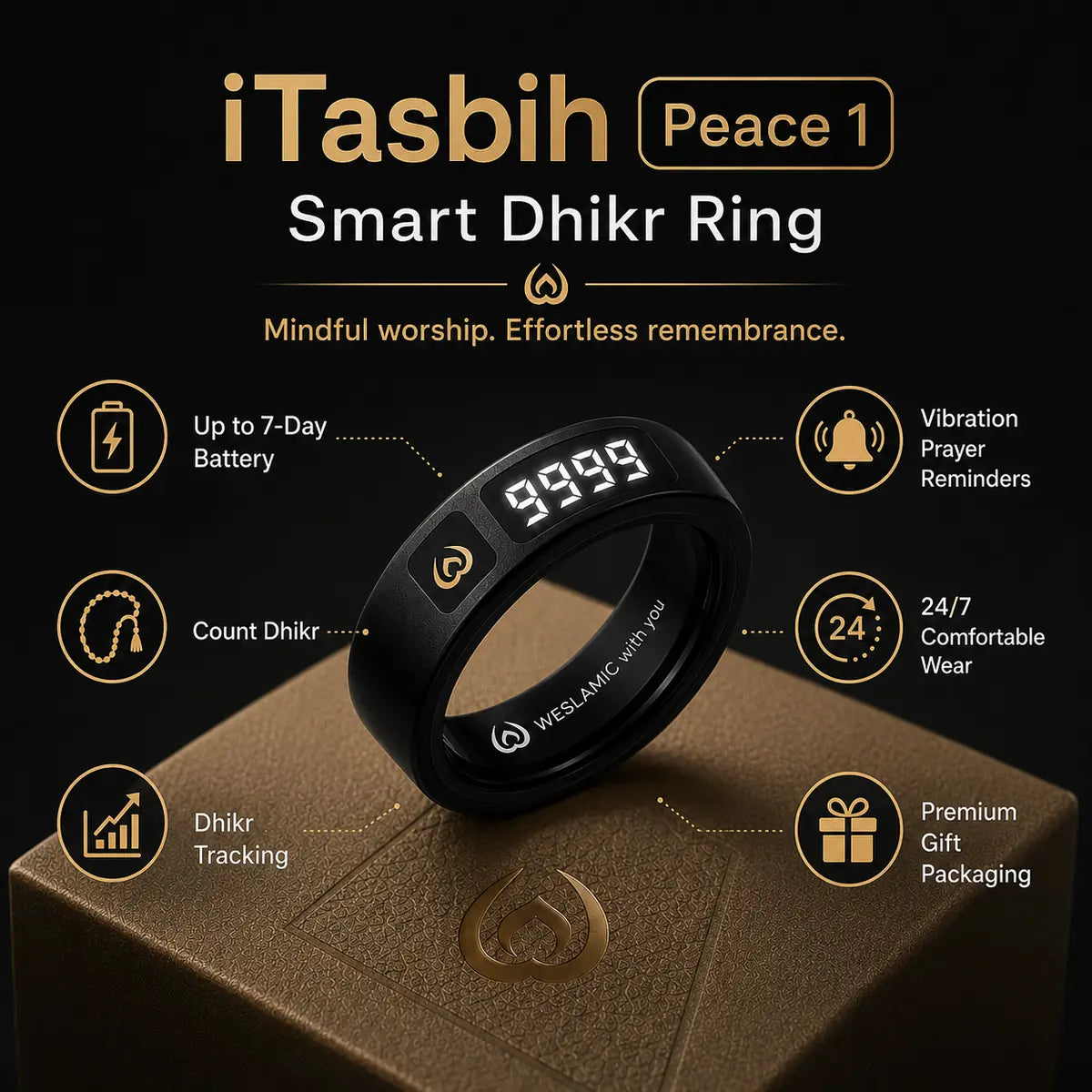 iTasbih Peace 1 Smart Tasbih Ring