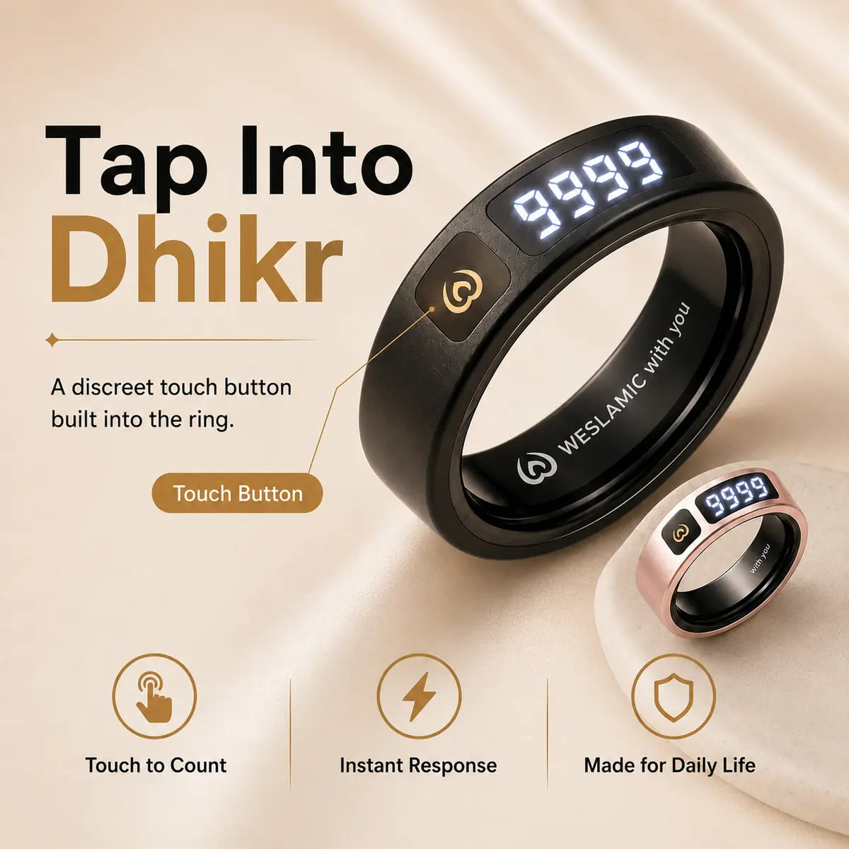 iTasbih Peace 1 Smart Tasbih Ring