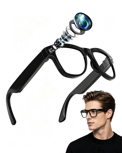 AI Smart Glasses with Camera, 8MP HD Bluetooth Camera Glasses, 1080P Video Recording, Sunglasses for Women Men || نظارات ذكية مزودة بكاميرا تعمل بالذكاء الاصطناعي، نظارات بلوتوث بدقة 8 ميجابكسل (HD) وتسجيل فيديو بدقة 1080P، مناسبة للرجال والنساء