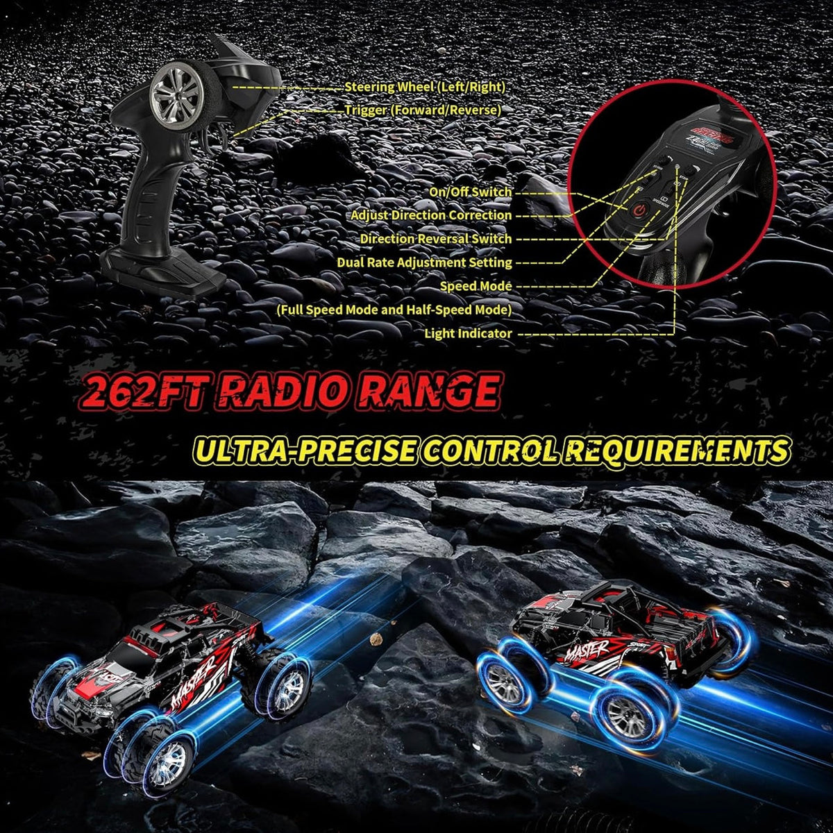 1:16 RC Monster Truck – 60KM/H | 4WD High-Speed Beast